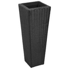 Greatstore 3 db fekete polyrattan kerti magaságyás