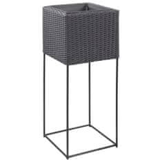 Greatstore 3 db fekete polyrattan kerti magaságyás