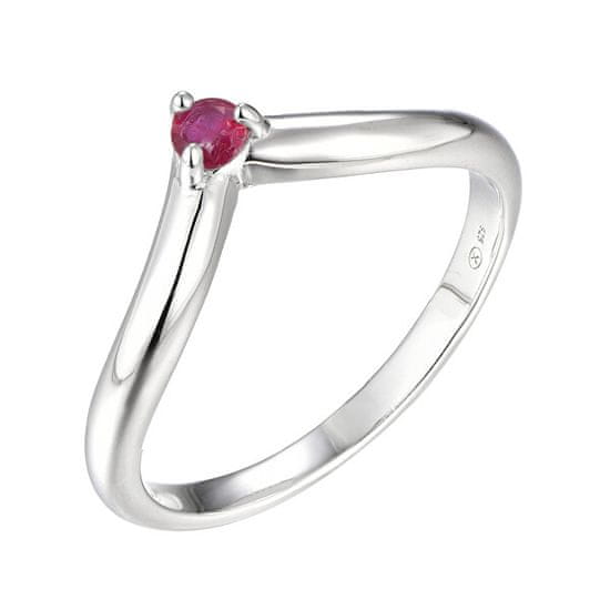 Brilio Silver Minimalista ezüst gyűrű rubinnal Precious Stone SR09001D