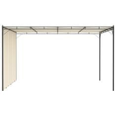 Greatstore krémszínű kerti pavilon oldalfüggönnyel 4 x 3 x 2,25 m