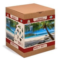 Wooden city Fa puzzle Beach a Paradise Islanden, Karib-tenger 2 az 1-ben, 505 darab ECO