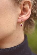 Brilio Négyzet alakú függő fülbevaló fukszia kristályokkal 239 001 00976 0000700