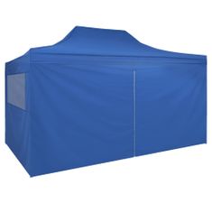 shumee kék összecsukható sátor 4 oldalfallal 3 x 4,5 m