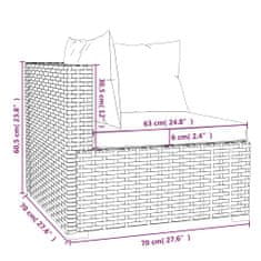 shumee 10-részes barna polyrattan kerti bútorszett párnákkal