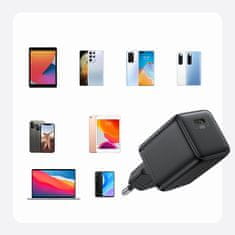 Joyroom Mini Fast Charger hálózati töltő adapter USB-C PD 25W + kábel USB-C / USB-C, fekete