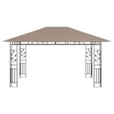 Vidaxl tópszínű pavilon szúnyoghálóval 4 x 3 x 2,73 m 180 g/m² 312252