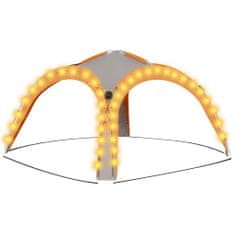 Vidaxl szürke és narancs sátor LED-del és 4 oldalfallal 3,6x3,6x2,3 m 93077