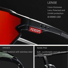 KDEAM Warren 02 kerékpáros szemüveg, Black / Red
