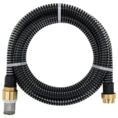 Vidaxl fekete PVC szívótömlő sárgaréz csatlakozókkal 1,1" 4 m 151056