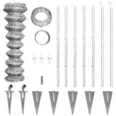 Greatstore horganyzott acél drótkerítés horgony tüskékkel 15 x 1,5 m