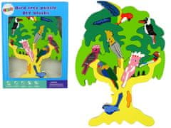 Lean-toys Fa fa fa madarak papagájok DIY fa puzzle blokkok