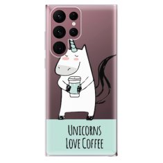 iSaprio Unicorns Love Coffee szilikon tok Samsung Galaxy S22 Ultra 5G