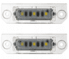 2 db LED-es rendszámtábla készlet, AutoTune, VW Eos, VW Golf IV, VW Golf V, VW Golf VI, VW Golf VII, VW Passat B6 szedán, VW Passat B7, VW Passat CC L0036