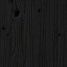 shumee fekete tömör fenyőfa tűzifatartó állvány 108x64,5x77 cm