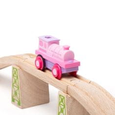 Bigjigs Rail elektromos mozdony Strong Pink