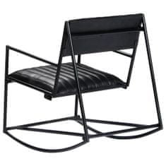 Greatstore 282905 Rocking Chair Black Real Leather