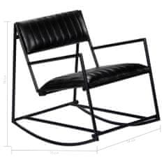 Greatstore 282905 Rocking Chair Black Real Leather