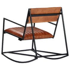 Greatstore 282903 Rocking Chair Brown Real Leather