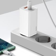 BASEUS GaN2 Lite hálózati töltő adapter USB / USB-C 65W, fehér