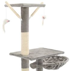 shumee szürke macskabútor szizál kaparófákkal 230-250 cm 