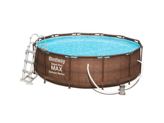 Bestway Steel Pro Max Rattan 3,66 x 1 m 56709 + Patrongyűrűs szűrő + Létra