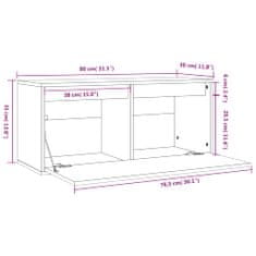 Vidaxl tömör fenyőfa faliszekrény 80 x 30 x 35 cm 813455