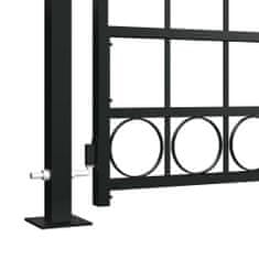 shumee fekete ívelt tetejű kerítéskapu 2 oszloppal 105 x 204 cm
