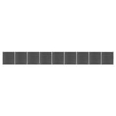 shumee fekete WPC kerítéspanelszett 1564 x 186 cm
