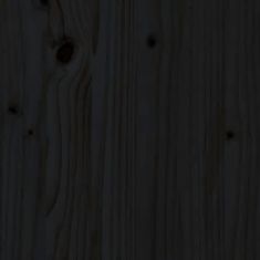 Vidaxl fekete tömör fenyőfa rönktároló kerekekkel 40x49x110 cm 833335