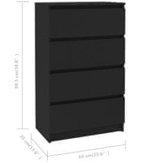 Greatstore fekete forgácslap tálalószekrény 60 x 35 x 98,5 cm