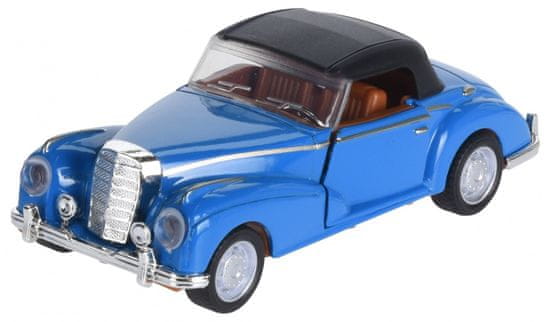 Zaparkorun.cz Fém retro modell autó, nyitható ajtókkal, kék tetővel