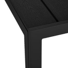 tectake Bianca alumínium kerti asztal állítható magasságú lábak 150x90x74,5cm - fekete/fekete
