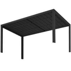tectake Bianca alumínium kerti asztal állítható magasságú lábak 150x90x74,5cm - fekete/fekete