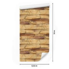 Muralo Tapéta 3D tégla pala téglautánzatú Méret 53cm x 10m Vlies Decor Modern Kő barna Divatos minta