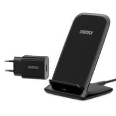 Choetech T555-S vezeték nélküli töltő 10W + hálózati töltő adapter 18W PD + kábel USB / Micro USB, fekete