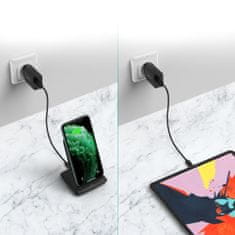 Choetech T555-S vezeték nélküli töltő 10W + hálózati töltő adapter 18W PD + kábel USB / Micro USB, fekete