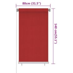 Greatstore piros kültéri HDPE roló 80 x 140 cm