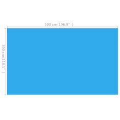 shumee kék, négyszögletes PE medencetakaró 500 x 300 cm
