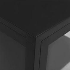 Greatstore fekete acél és üveg tálalószekrény 38 x 35 x 70 cm