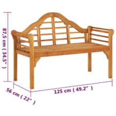 shumee tömör akácfa kerti pad 125 cm 