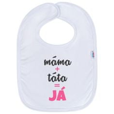 NEW BABY Baba pamut melltartó Új baba anya+apa=Én rózsaszínű