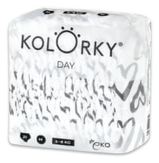 KOLORKY DAY eldobható öko pelenkák, szív M (5-8 kg) 21 db