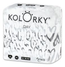 KOLORKY DAY eldobható öko pelenkák, szív XL (12-16 kg) 17 db