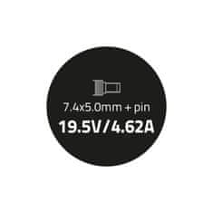 Qoltec Qoltec hálózati adapter Dell-hoz 90W | 19.5V | 4.62A | 7.4*5.0+pin | + tápkábel