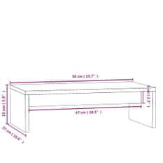 shumee tömör fenyőfa monitorállvány 50x27x15 cm