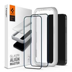 Spigen EDZETT ÜVEG SPIGEN ALM GLASS FC 2 CSOMAGOS IPHONE 12/12 PRO FEKETE