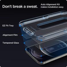 Spigen EDZETT ÜVEG SPIGEN GLAS.TR "EZ FIT" 2 CSOMAGOS IPHONE 12/12 PRO