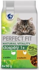 Perfect fit Natural Vitality Tasakok pulykával és csirkével felnőtt macskák számára 12× (6×50 g)