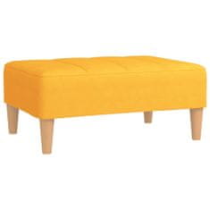 Greatstore sárga szövet kanapéágy két párnával és lábtartóval