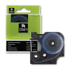Qoltec  zsugorcső DYMO D1/DM1 nyomtatókhoz | 12mm*1.5m | Fehér | Fekete nyomtatás
